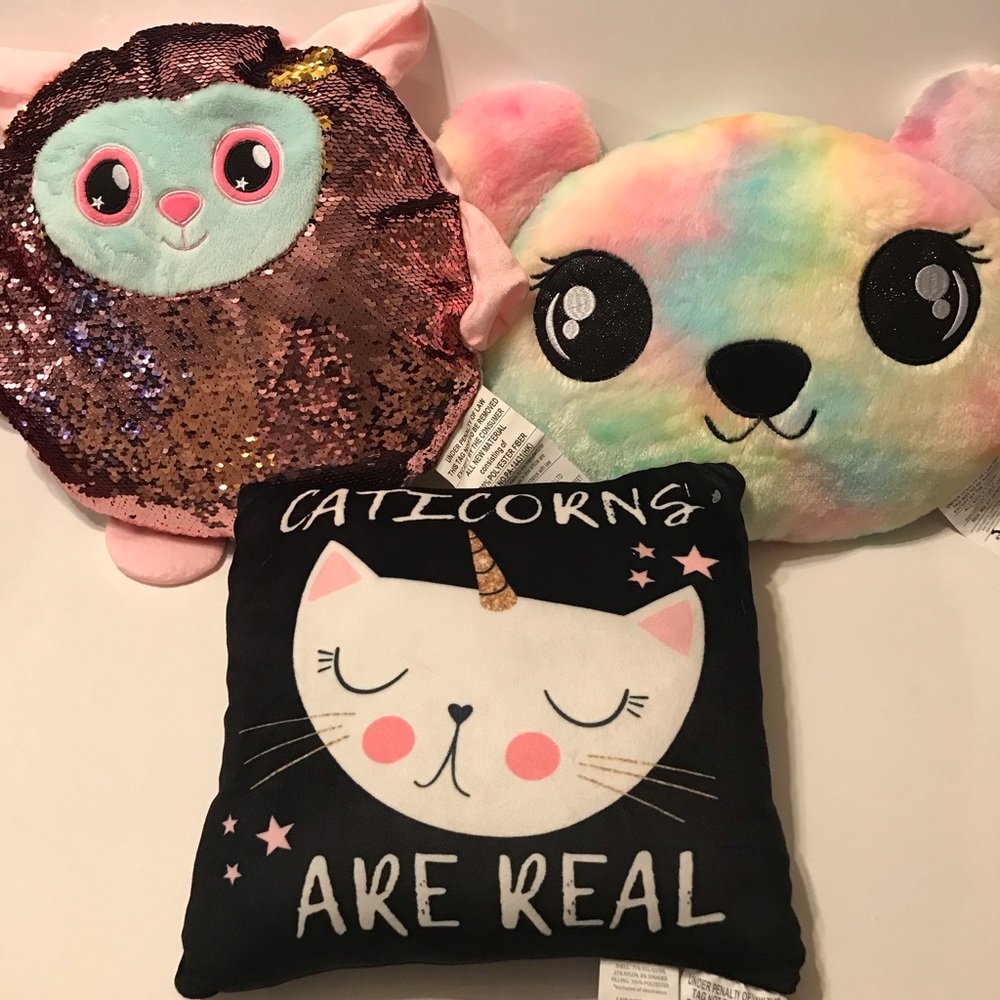 3 piece Animal pillow lot